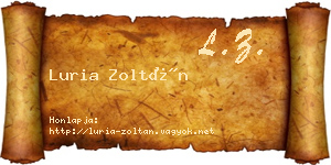 Luria Zoltán névjegykártya